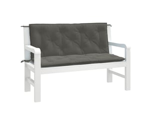 Lot de 2 coussins de banc de jardin, coussins d'assise gris foncé mélangé tissu cf58663