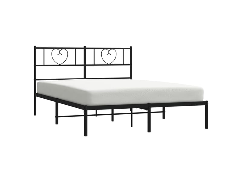  Lit double- lit adulte -  cadre de lit métal sans matelas avec tête de lit noir 120x190cm  - Conforama B
