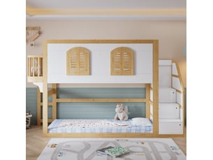 Lit mezzanine 90x200 cm <strong>BEAUNIV</strong>  <strong></strong> coloris bicolore