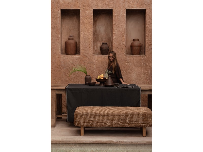  La nappe tuscany - noir naturel - 150x250  - Conforama D