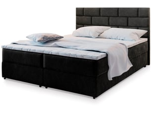 Lit avec rangement 180x200 cm <strong>MASSENO</strong> <strong></strong> coloris noir