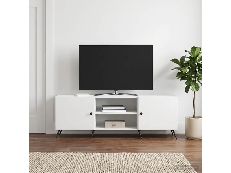  Meuble tv - banc tv - meuble de rangement 150 x 31 x 50 cm blanc brillant bois d'ingénierie  - Conforama D