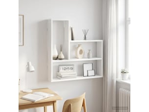 Étagère murale, étagère suspendue blanc 60 x 11 x 60 cm bois d'ingénierie cf42038
