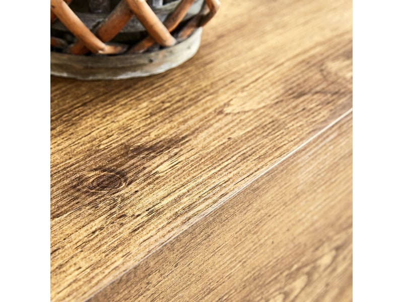  Table basse rectangulaire 90x50x30 cm, design simple, effet bois, sans montage, pieds antidérapants, mdf, couleur bois  - Conforama E
