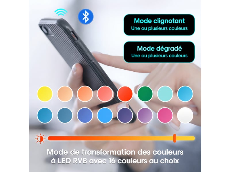  Table basse relevable blanche brillante avec éclairage led et hauteur réglable, 78 x 78 cm  - Conforama E