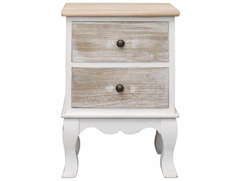  Lot de 2 tables de chevet - cabinet de chevet - table de nuit 35x30x50 cm bois de paulownia  - Conforama B