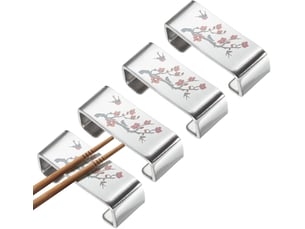 Lot de 4 repose-baguettes en acier inoxydable 304 - motif fleur de prunier - support de couteaux pour comptoir, baguettes, cuillères, fourchettes