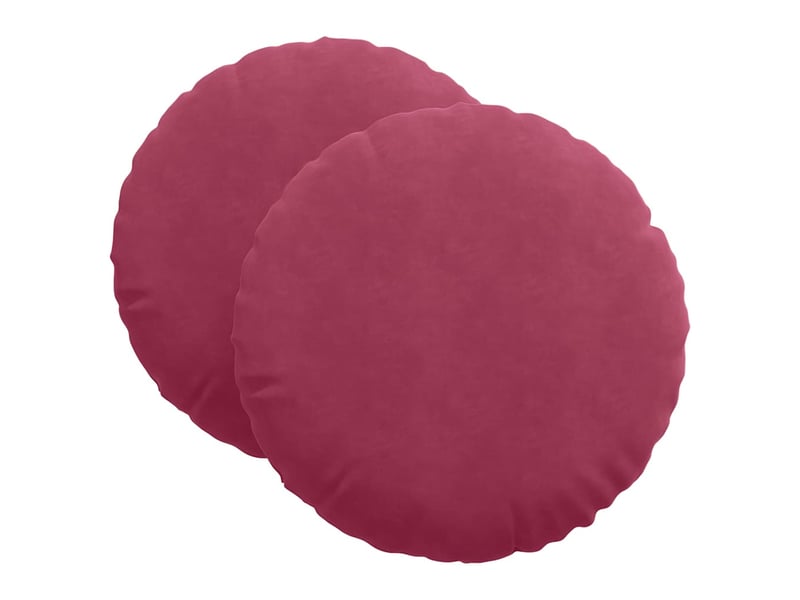  Lot de 2 coussins de siège, coussins décoratifs velours bordeaux ø 80 x 29 cm cf59885  - Conforama A