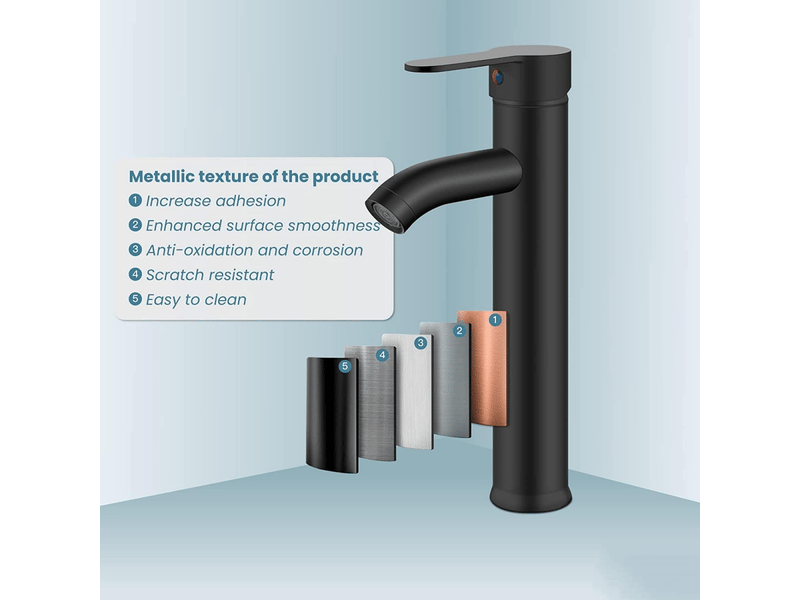  Robinet de salle de bain noir - haute qualité, résistant à l'usure, adapté pour un diamètre intérieur de 32 mm à 42 mm  - Conforama D