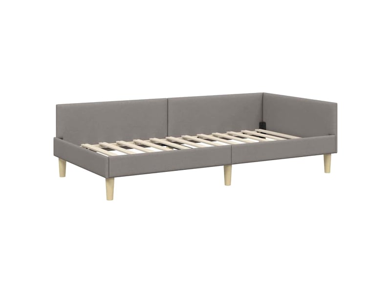 Lit adulte, lit simple, cadre de lit d'angle taupe 100x200cm tissu cf7358 - Conforama D