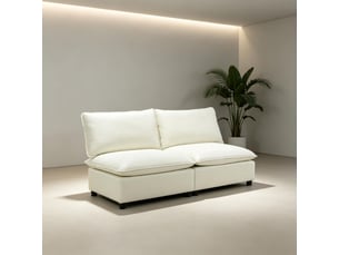 Canapé 2 places 146 cm assise spacieuse coussins épais assise réglable design sans accoudoirs