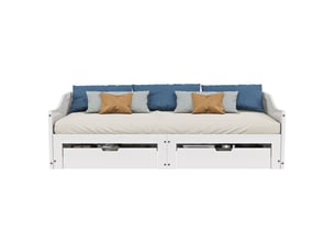 Lit 2 places 90x200 cm FEEOHOME coloris blanc