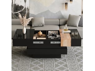 Table basse carré(e) coloris noir <strong>HAUSS SPOLE</strong> <strong></strong> - 70 cmx70 cm