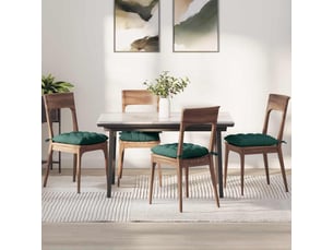 Lot de 4 coussins de siège, coussins décoratifs tissu vert foncé 40 x 40 x 6 cm cf60034