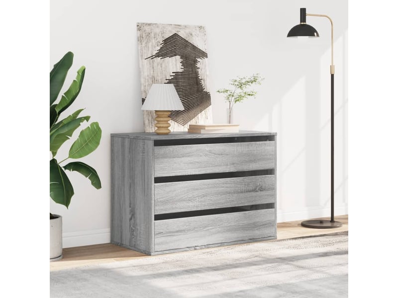  Commode chambre adulte, commode d'angle sonoma gris 80x41x58 cm bois d'ingénierie  - Conforama C
