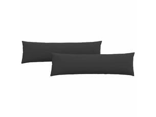 Lot de 2 coussins de canapé, coussins décoratifs tissu noir 145 x 40 cm cf58908