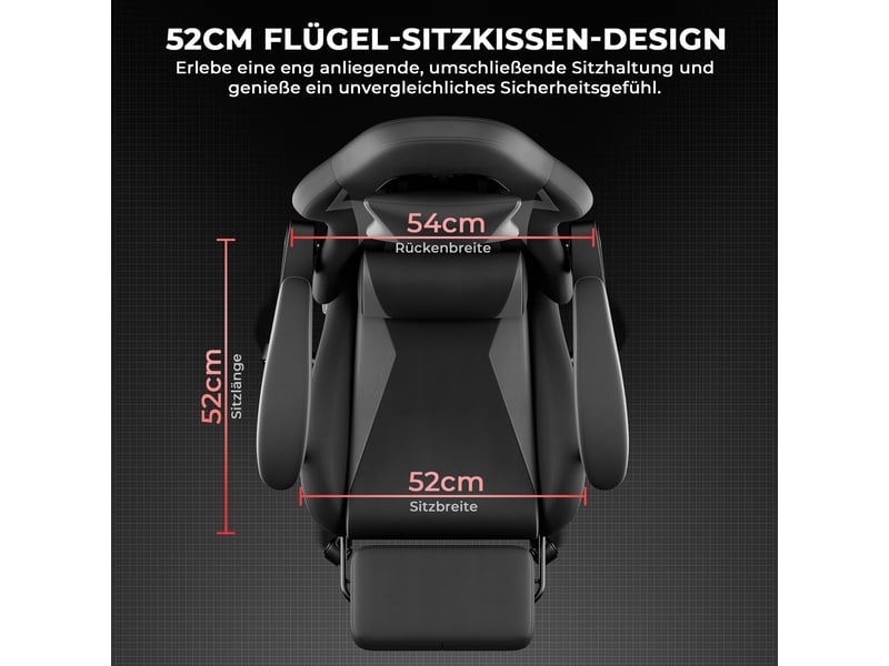  Chaise de bureau ergonomique réglable avec repose-pieds et dossier inclinable - lpospi - pvc noir et gris  - Conforama E