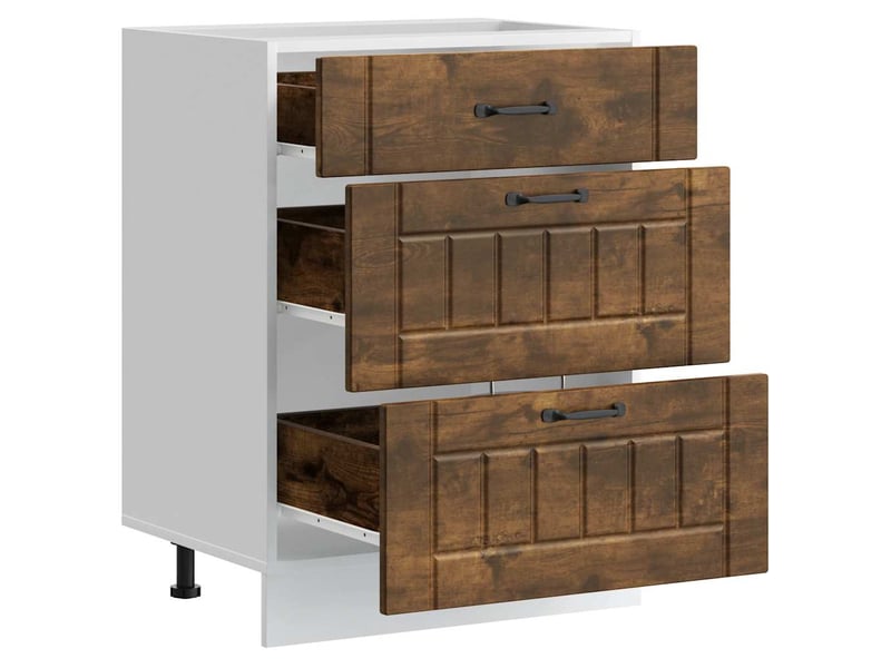  Meuble de rangement, armoire de cuisine lucca chêne fumé bois ingénierie shl5579  - Conforama E