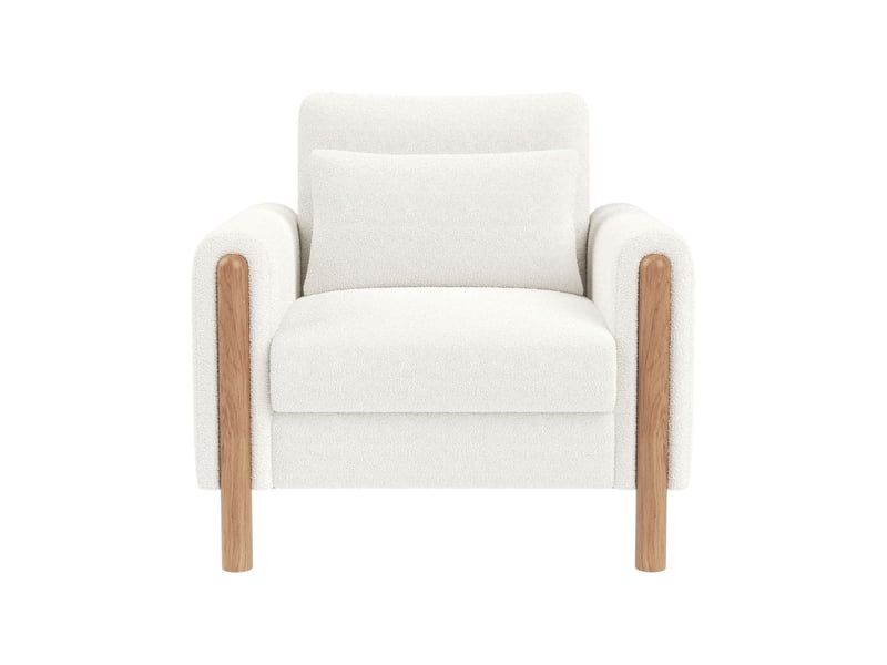 Fauteuil siège au rembourrage moelleux accoudoirs coussin épais fonction relax assise agréable coloris blanc - Conforama A