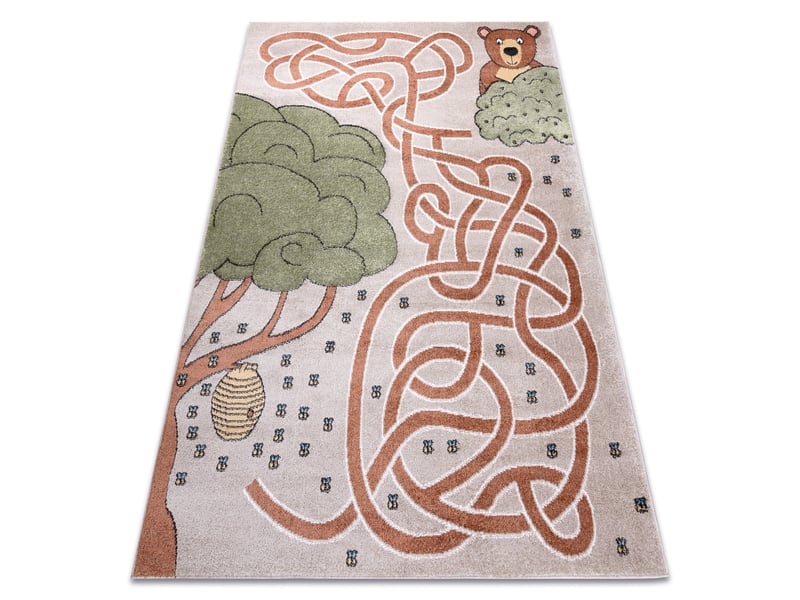  Tapis fun honey pour enfants, ours, abeilles beige  140x190 cm  - Conforama A
