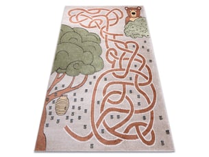 Tapis fun honey pour enfants, ours, abeilles beige  140x190 cm