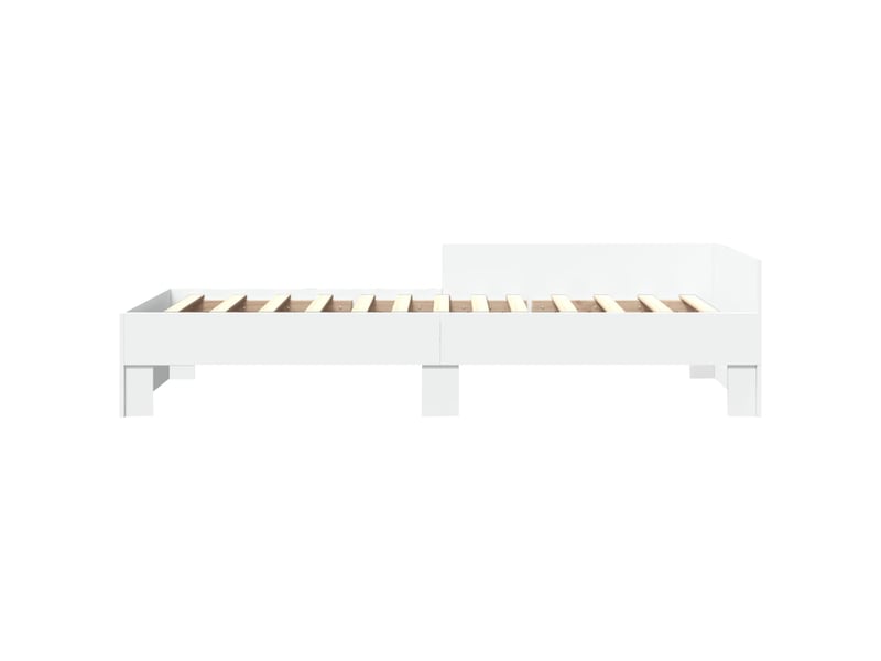  Lit simple- lit adulte -  cadre de lit sans matelas blanc 100x200 cm bois d'ingénierie  - Conforama C