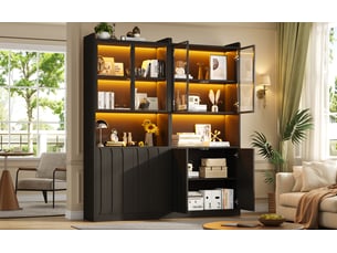 Vitrine coloris noir 10 étagère(s) - 160 cmx200 cm