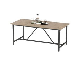 Table à manger pour 6 à 8 personnes. Table de cuisine rectangulaire moderne aspect bois, 180 x 80 x 75,5 cm, naturel.