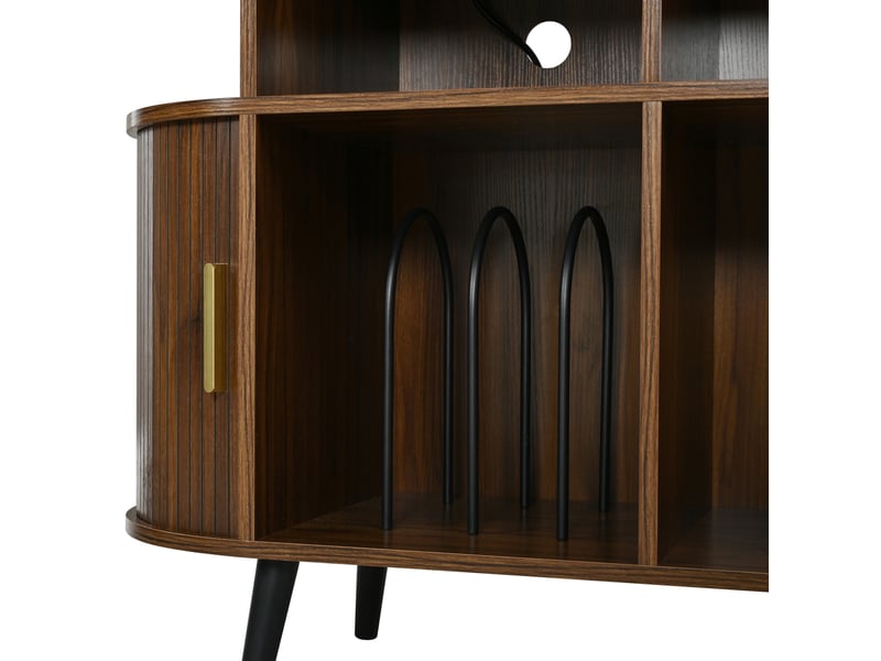  Buffet avec 2 portes et rangement 110x40x76 cm mdf finition noyer  - Conforama D