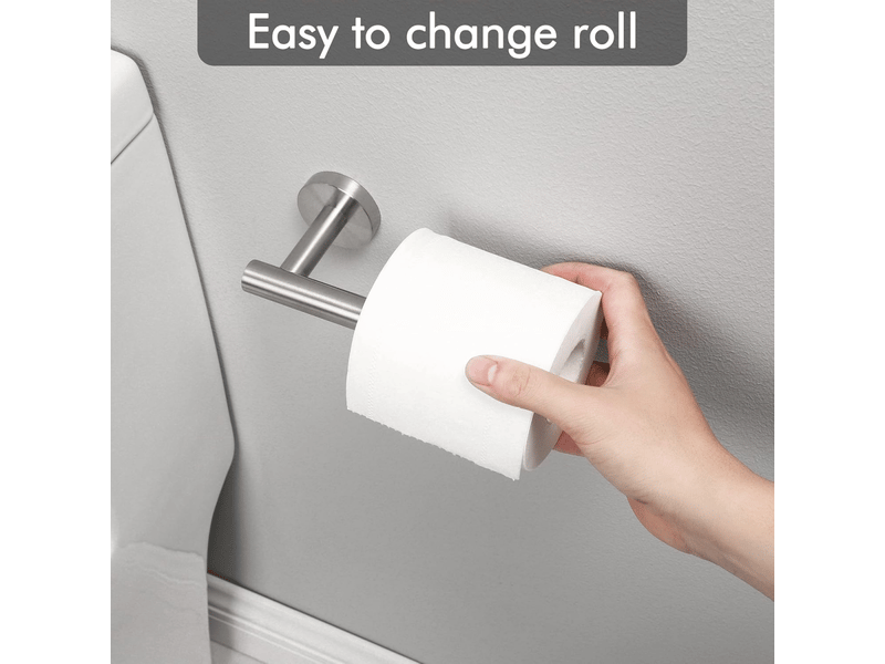  Porte-papier toilette mural en acier inoxydable 304, antirouille, pour salle de bain (brossé)  - Conforama E
