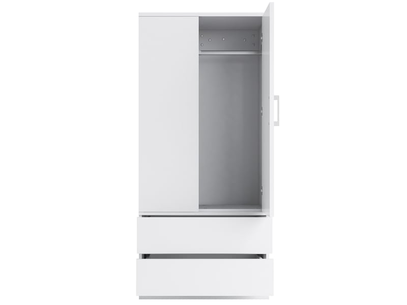  Armoire 70 × 50 × 175 cm – avec 2 tiroirs – avec étagères ouvertes – armoire à une porte – blanc  - Conforama W