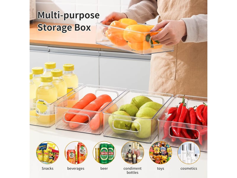  Boite de rangement frigo transparent, lot de 6 (3 tailles)  pour le réfrigérateur cuisine  - Conforama C