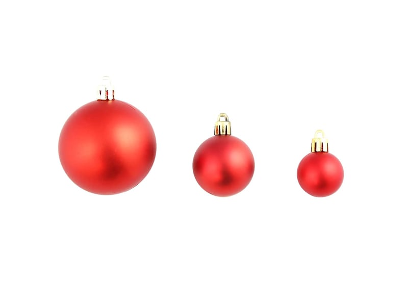  Ensemble de boules de noël 100 pcs 346 cm rouge  - Conforama D