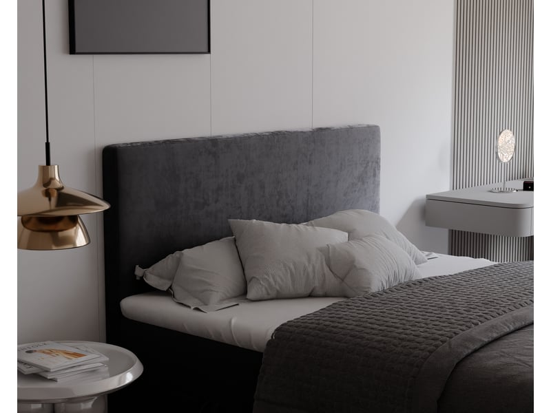  Lit coffre giulia - 180x200 cm - avec matelas et surmatelas - velours doux - gris foncé GIULIA - Conforama D