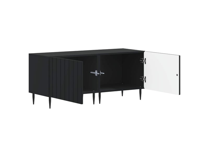  Meuble tv - banc tv - meuble de rangement noir bois d'ingénierie  - Conforama C