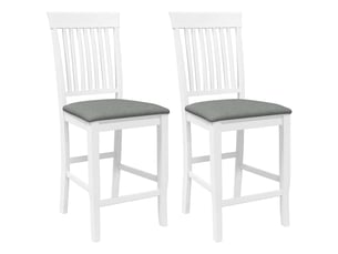 Lot de 2 tabouret de bar avec coussins en bois massif blanc et caoutchouc shl68451