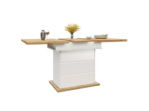 Table de séjour rectangulaire avec allonge blanc - 80x110-140max.cm mdf