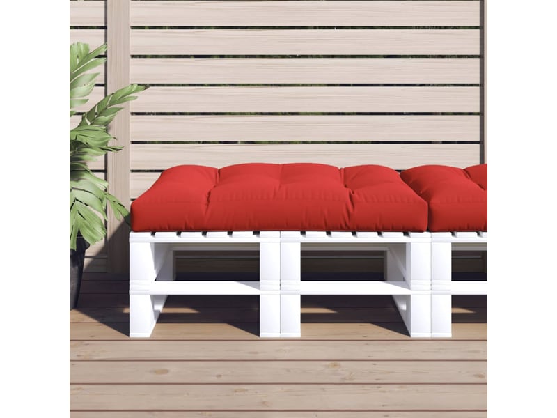  Coussin de palette, coussin de chaise, coussin de canapé rouge 120x80x12 cm tissu cf55437  - Conforama B