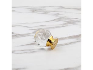 Pack de 10 boutons de porte en verre doré de 30 mm, poignées rondes en forme de manche pour la décoration de meubles et de tiroirs