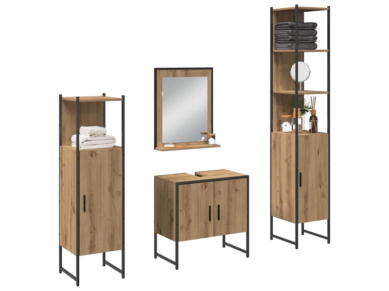 Ensemble de mobilier de salle de bain 4 pc marron cf64526 - Conforama C
