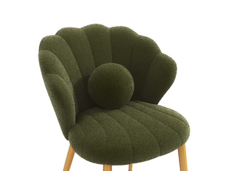  Lot de 6 chaises – rembourrées – pieds en métal doré – vert  - Conforama E