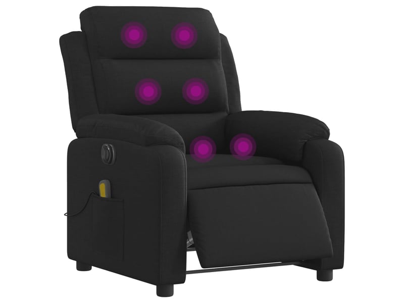 Fauteuil de massage inclinable électrique, fauteuil relax noir tissu shl83317 - Conforama C