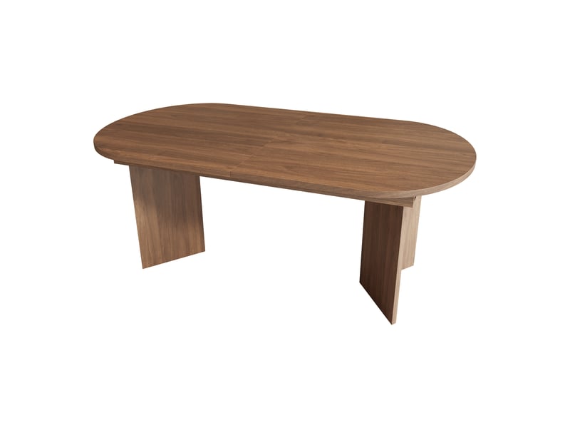  Table à manger extensible, noyer, 160200 × 90 cm, 6-8 personnes, coins arrondis, plateau épais  - Conforama A