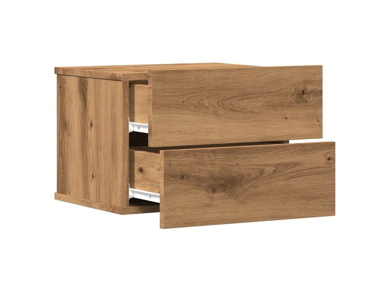 Table de chevet - cabinet de chevet - table de nuit murale chêne artisanal 40x32x30 cm  - Conforama D