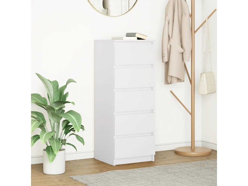  Buffet - bahut - meuble de rangement avec tiroirs blanc 37,5x35x99 cm bois d'ingénierie  - Conforama B