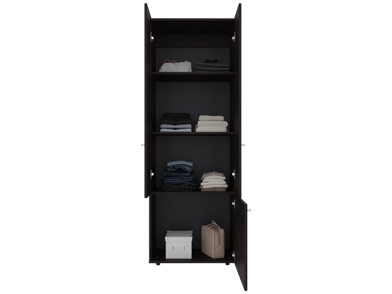  Armoire de 170 cm avec 3 portes et 3 étagères, noyer  - Conforama C