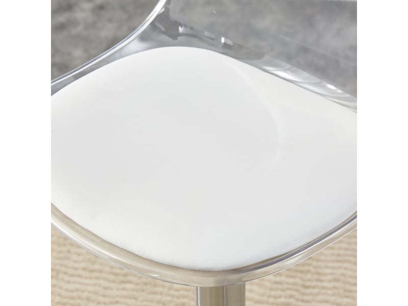  Ensemble de bar - oem - table en verre 89 cm - 2 tabourets réglables - pieds argentés - pivotant 360°  - Conforama R