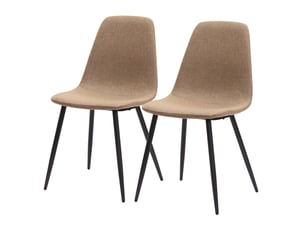 Lot de 2 chaises de salle à manger 43 x 52 x 84,5 cm marron en tissu et métal, style nordique minimaliste