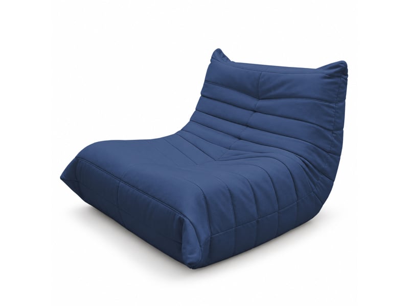  Fauteuil lounge de sol ergonomique 100x90x70 cm bleu flanelle mousse de rembourrage confort lecture détente evarich - Conforama A