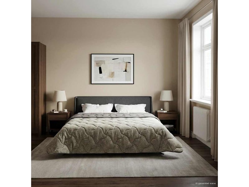 Couette - duvet d'été 200 x 220 cm été gris clair respirant - Conforama B